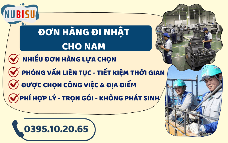 các đơn hàng đi nhật cho nam mới nhất
