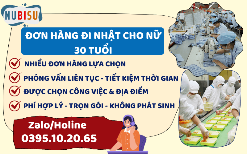 đơn hàng đi nhật cho nữ trên 30 tuổi