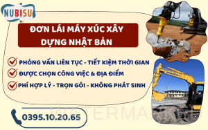 đơn hàng lái máy xúc xây dựng nhật bản