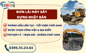 đơn hàng lái máy xây dựng nhật bản