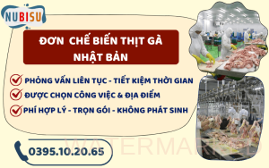 đơn hàng chế biến thịt gà nhật bản